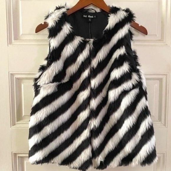 Say What? Jackets & Blazers - Say What? Faux Fur Vest - New/tags